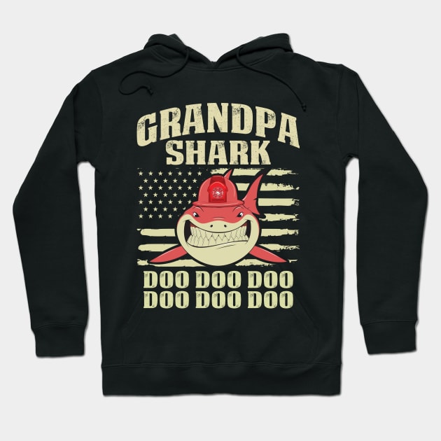 Grandpa Shark-Firefighter T-Shirt Hoodie by Murder By Text